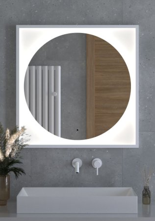 Зеркало с LED-подсветкой настенное Defesto Eclipse DF 2228R 80x80 белый