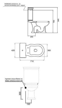 Унитаз-компакт Hidra Ceramica Ellade выпуск в пол