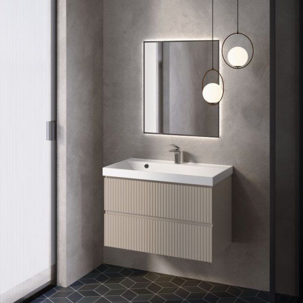 Тумба под умывальник подвесная AQUAme "S1" AQM900180BG 80 см., цвет бежевый.