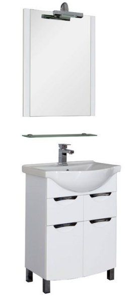 Тумба под раковину Aquanet Асти 00177769 65 белая, 2 дверцы, 2 ящика