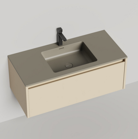 Тумба с раковиной Salini Domino 27D110ON 100 со столешницей, эмаль/гладкий фасад