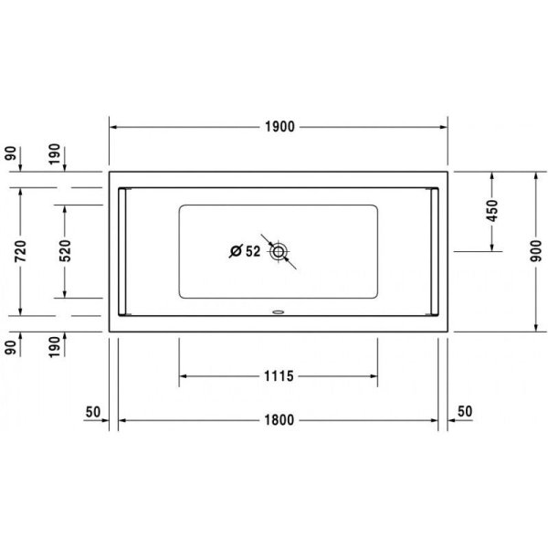 Акриловая ванна Duravit Starck  700340000000000 190x90