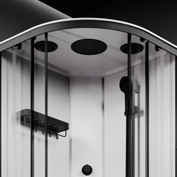 Душевая кабина AM.PM X-Joy W94C-401-100BT 100x100 профиль матовый черный, стекло прозрачное