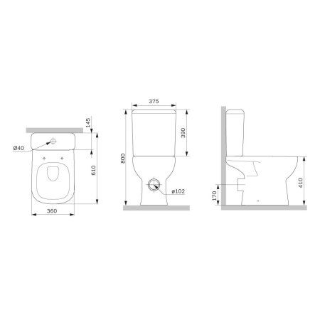 Унитаз-компакт Aquaspin с сиденьем микролифт AM.PM Sunny C85C8601SC