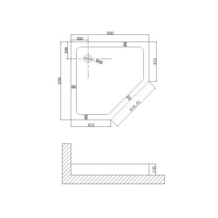 Поддон Niagara Nova 90901D 90x90 трапеция, белый