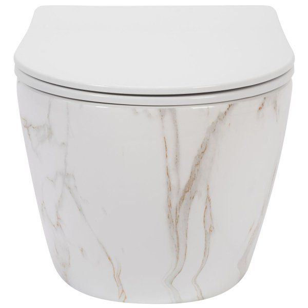 Подвесной унитаз REA CARLOS FLAT RIMLESS AIAX SHINY белый REA-C6385