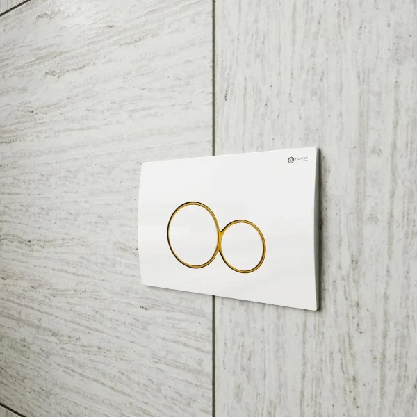 Кнопка смыва Point Виктория PN44061WG для инсталляции, белый/золотой/белый