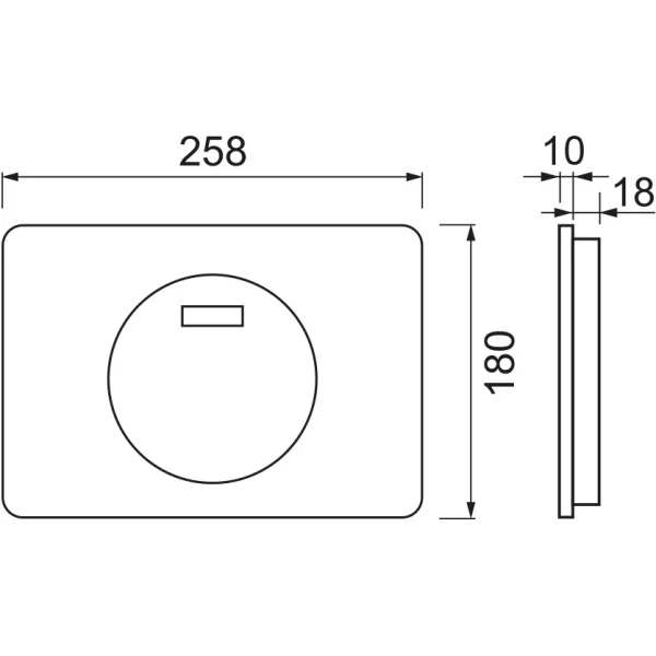 Кнопка смыва Tece TECEspring SL S249502 для инсталляции, с покрытием против отпечатков пальцев, сенсорная, питание от сети, нержавеющая сталь