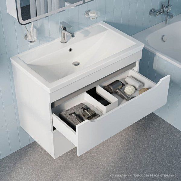 Тумба подвесная, 80 см, белый, Sky, IDDIS, SKY80W0i95 подходит умыв. 4078000i28