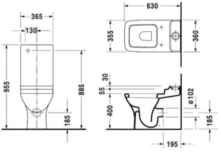 Унитаз-компакт Duravit Puravida 2119090064