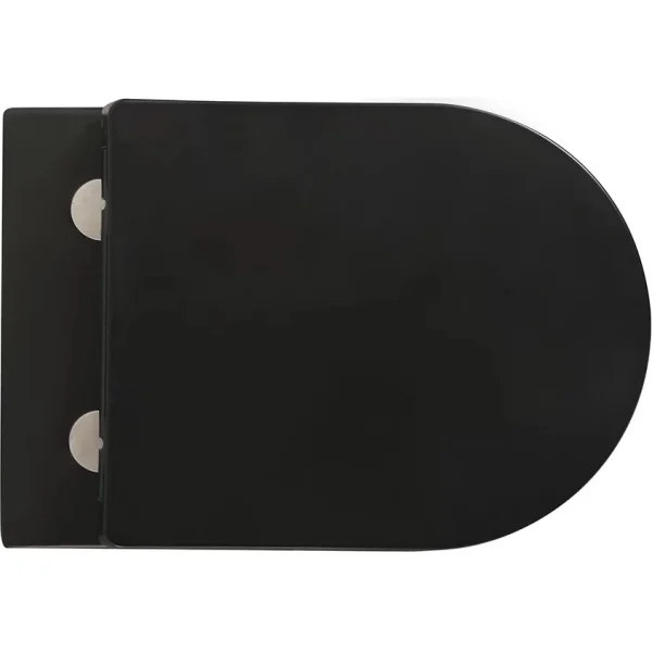 Унитаз подвесной Veconi Ento VEN-52TB безободковый, торнадо, с сиденьем микролифт, черный матовый