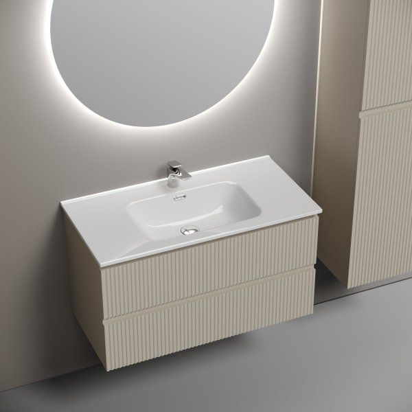 Тумба подвесная SANCOS Snob R 890х445х500, c двумя ящиками оснащенными доводчиками, Beige Soft , SNR90CE