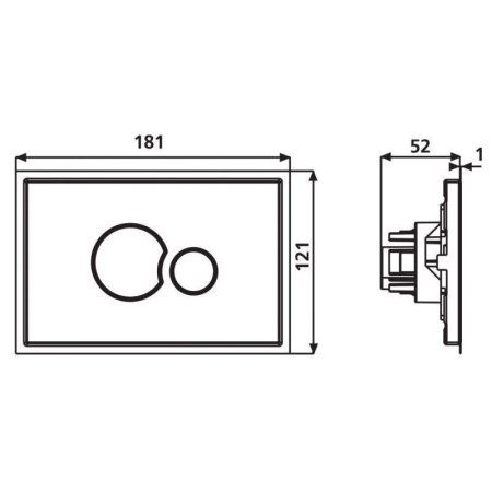 Кнопка смыва Sanit 16.719.81.0000mint/cr мята/хром