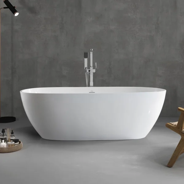 Акриловая ванна Abber AB9263-1.8 180x81,5 см, отдельностоящая, белый