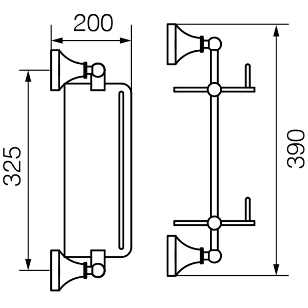 Полка стеклянная 32,5 см Veragio Gialetta Dorato VR.GIL-6412.DO