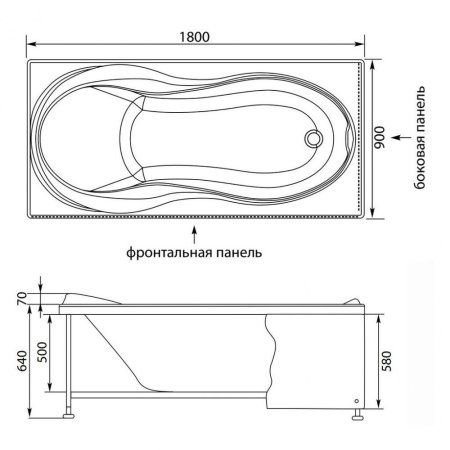 Акриловая ванна Aquanet Grenada 00203973 180х90