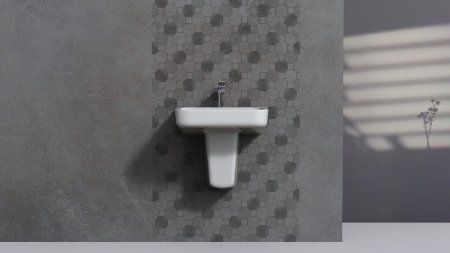 Раковина ARROW AGP32037C 55x50 см с полупьедестал AGL9605C