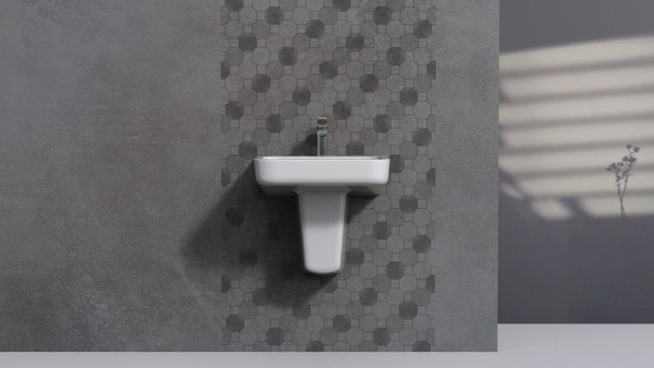 Раковина ARROW AGP32037C 55x50 см с полупьедестал AGL9605C