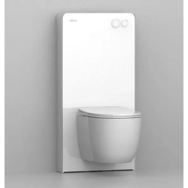 Инсталляция для унитаза Abber AC0107MW с кнопкой смыва, белый