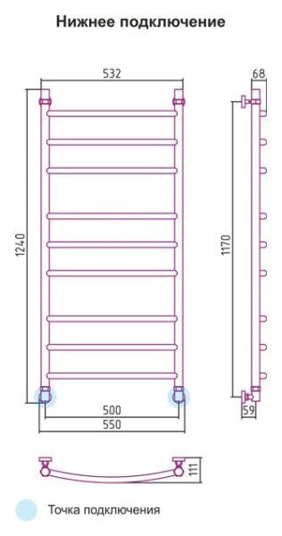 Полотенцесушитель водяной Сунержа Галант 1200х500 золотой металлик