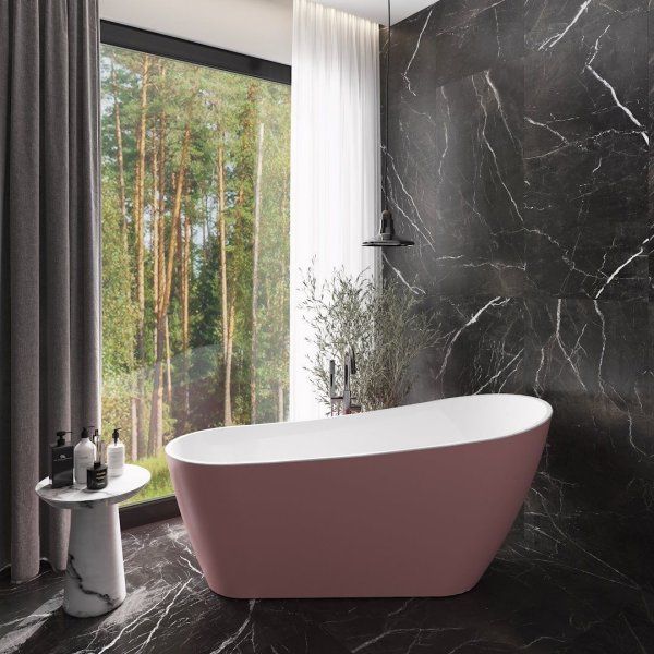 Ванна акриловая отдельностоящая Teymi Solli 170x74x75, розовая матовая T130108