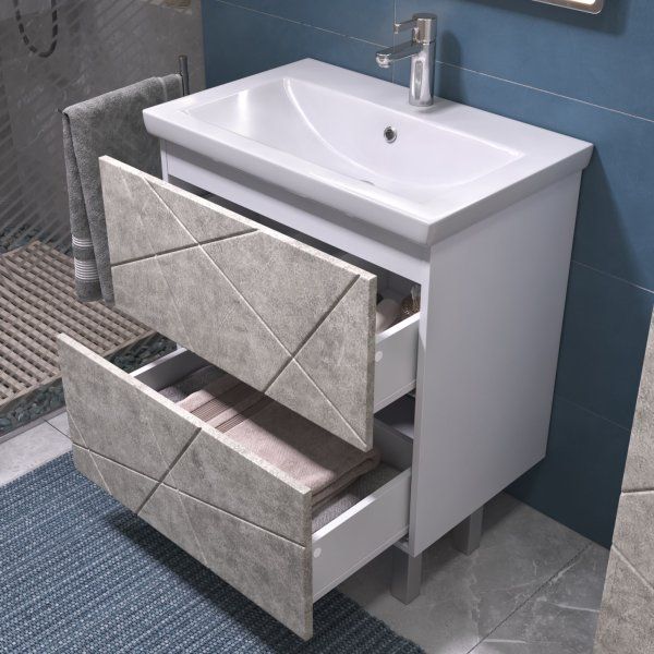 Тумба VIGO Geometry под раковину Geometry 700-0-2 (Como) бетон (016 бетон)