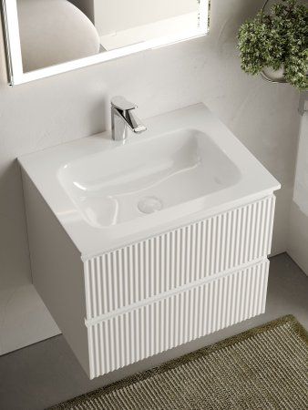 Тумба подвесная SANCOS Snob R 590х445х500, c двумя ящиками оснащенными доводчиками, Bianco, SNR60W