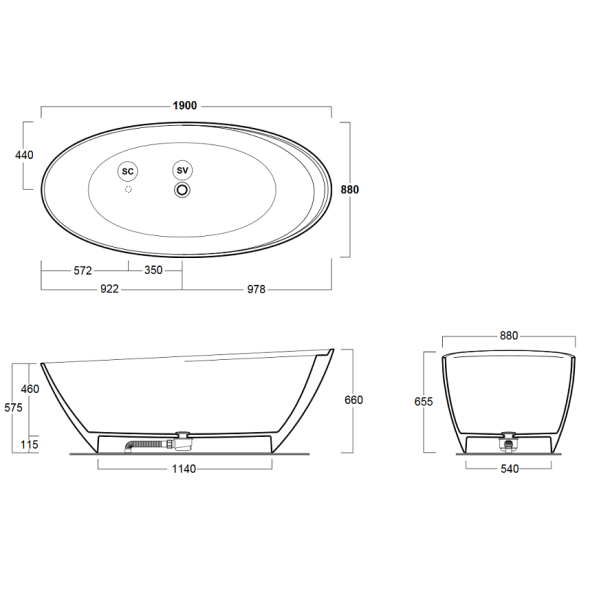Ванна композитная Simas Bohemien BOV1bi отдельностоящая белая