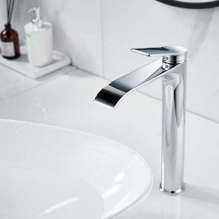 Смеситель для раковины однорычажный с гайкой Shevanik S4111, Хром