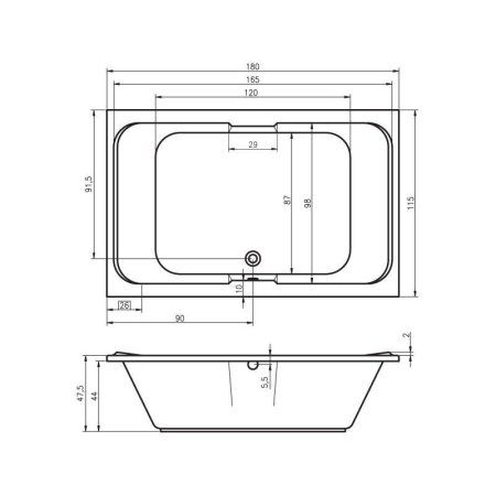 Ванна акриловая Riho Laura BZ2800500000000 180x115