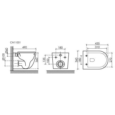 Унитаз подвесной Ceramica Nova Uno CN11001 микролифт, белый