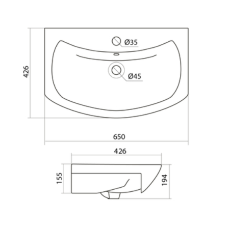 Мебельная раковина Aquaton Балтика 1WH207775 65