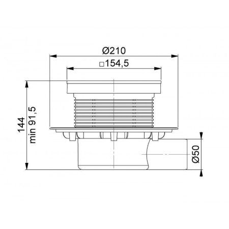 Трап с мультисифоном BETTOSERB 15х15 (13702556B)