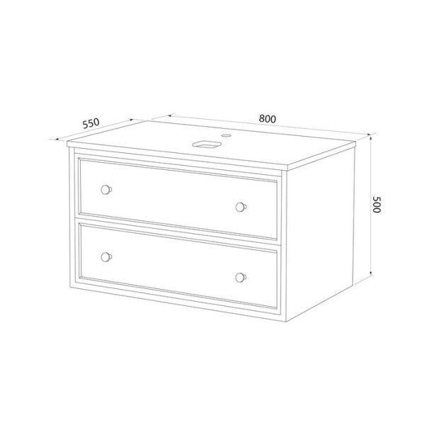 Тумба IDDIS подвесная, со столешницей, 80 см, темно-серый, Torr (TOANR8OH0DTGBiJV95TEK)