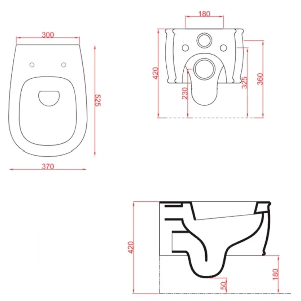 Унитаз подвесной Artceram Atelier ATV001 17 00 безободковый, черный матовый