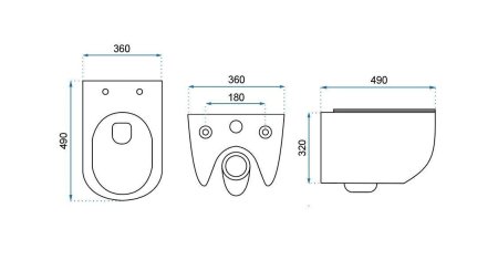 Подвесной унитаз REA CARTER RIMLESS белый REA-C1450