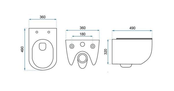Подвесной унитаз REA CARTER RIMLESS белый REA-C1450