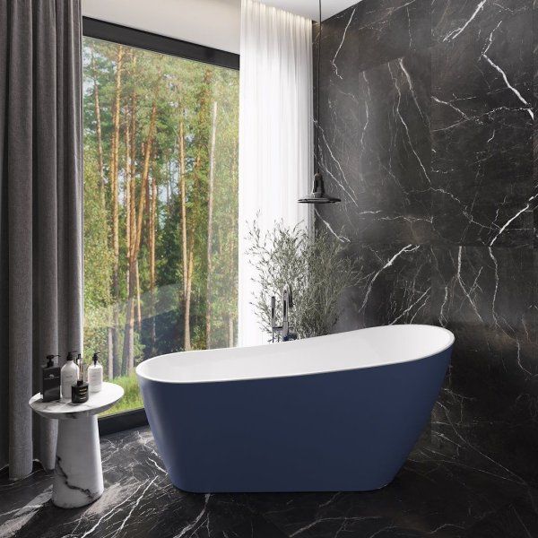 Ванна акриловая отдельностоящая Teymi Solli 170x74x75, синяя матовая T130109