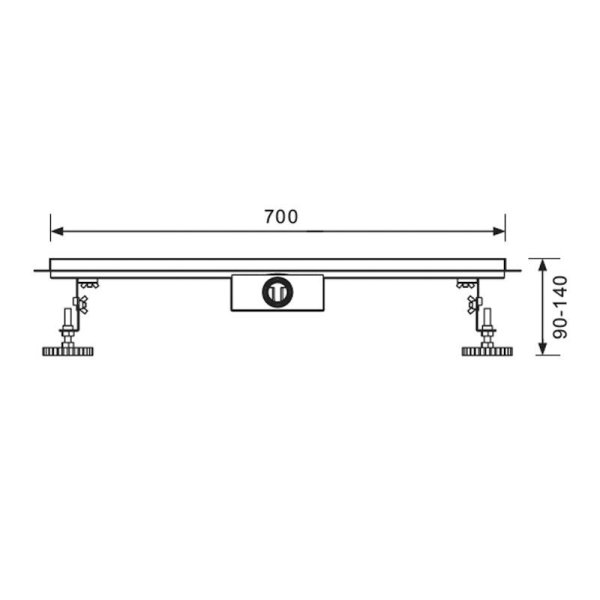 Душевой трап щелевой Raglo 700мм, нержавеющая сталь, сатин (R653.70.05)