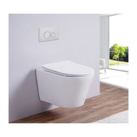 Унитаз подвесной Esbano Clavel безободковый, белый матовый