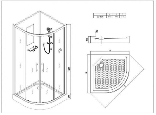Душевая кабина Esbano ES-80 C