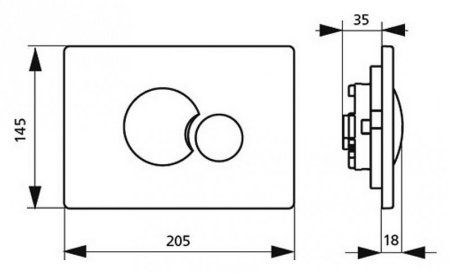 Кнопка смыва Sanit S706 16.706.93.0000 матовый хром
