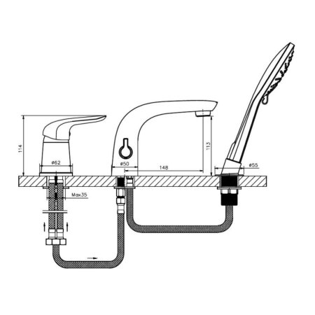 Смеситель Agger A3333300 для ванны