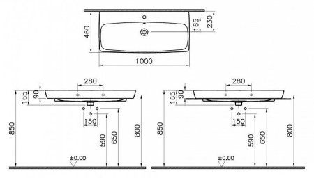 Раковина VitrA Metropole 5664B003-0001 100