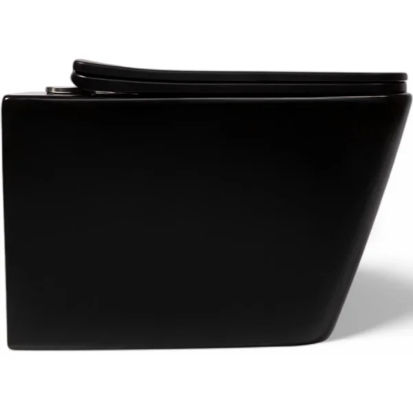 Унитаз подвесной Charus Alva EWC700-114В безободковый, с сиденьем микролифт, черный матовый