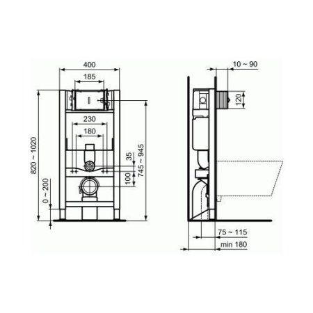 Система инсталляции Ideal Standard ProSys150 R009167 для унитаза