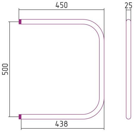 Полотенцесушитель водяной Стилье П-образный 50х45