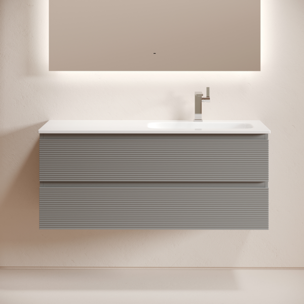 Тумба подвесная SANCOS Folk  правая 1195х445х500, c двумя ящиками оснащенными доводчиками, Ergraut soft, FL120RES