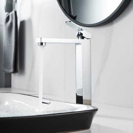 Смеситель для раковины однорычажный с гайкой Shevanik S9611, Хром