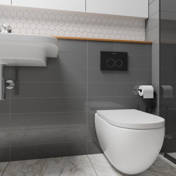 Клавиша смыва для инсталляции Milacio Standart MCU.204 (две кнопки, механическое, черный/кольца хром)R-style